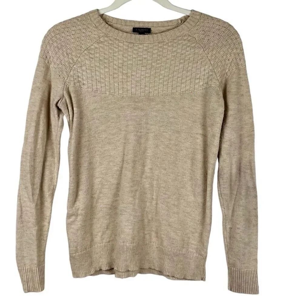 Talbots Women’s Tan Basket Weave Sweater Petite Small
